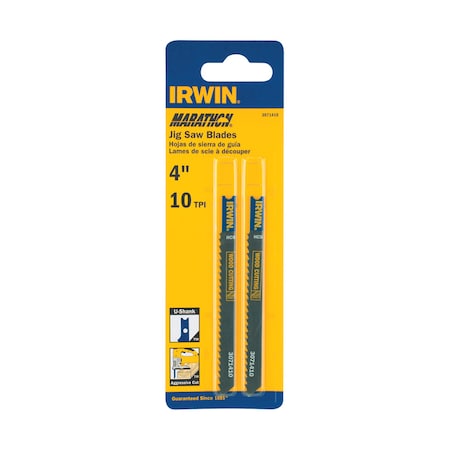 Irwin Irwin Marathon 4 in. Carbon Steel U-Shank Jig Saw Blade 10 TPI 2 pk 3071410